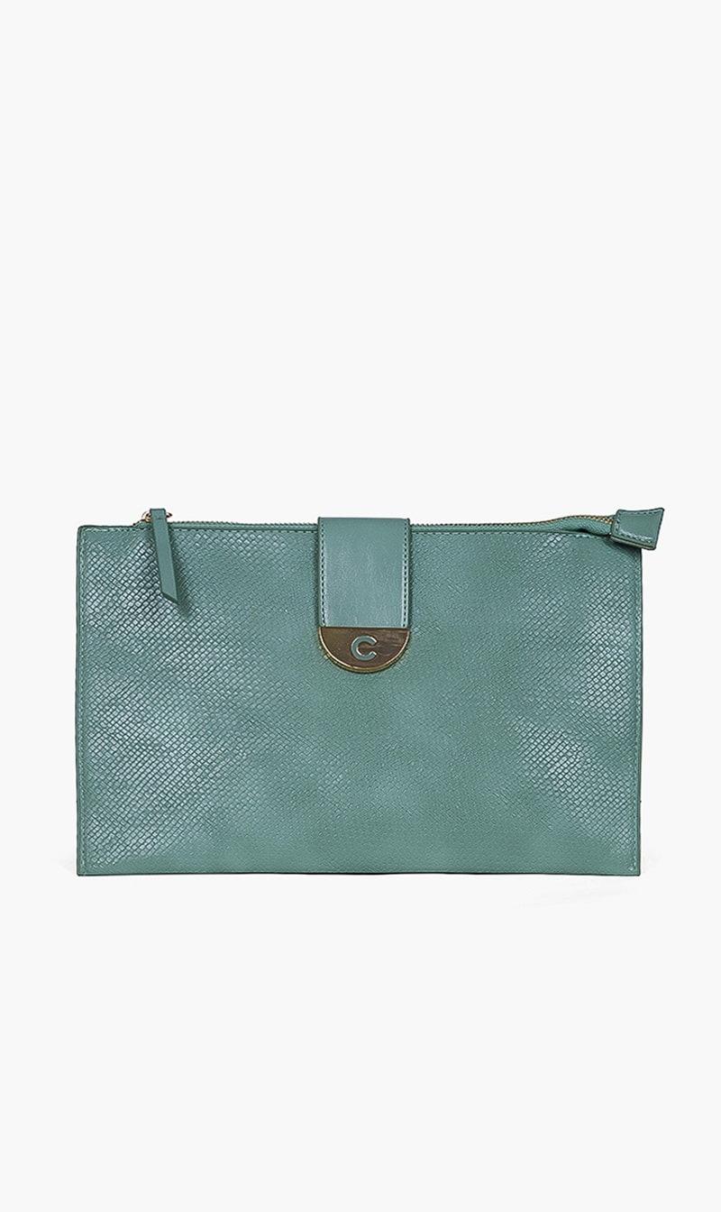 

Leather Clutch, Green