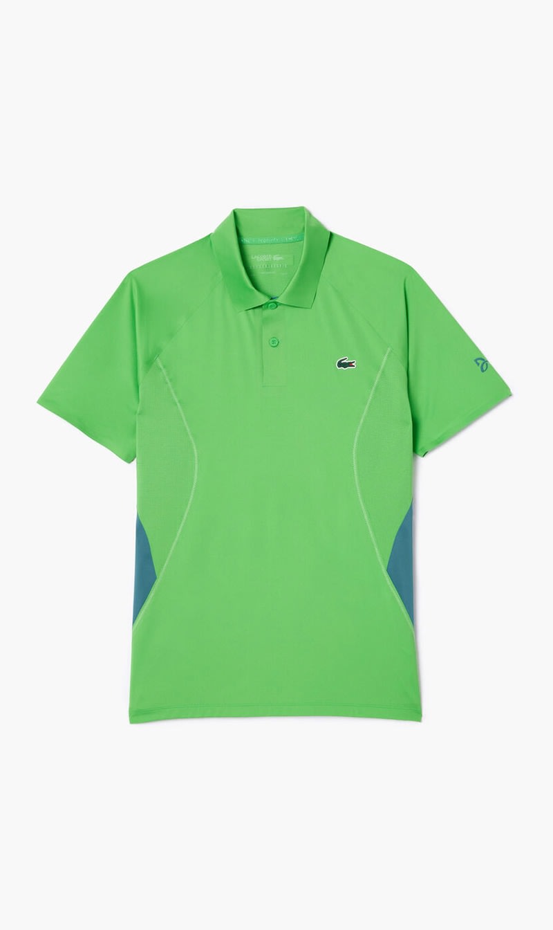 

Lacoste Green Short Sleeved Ribbed Collar Shirt for Men | The Deal Outlet