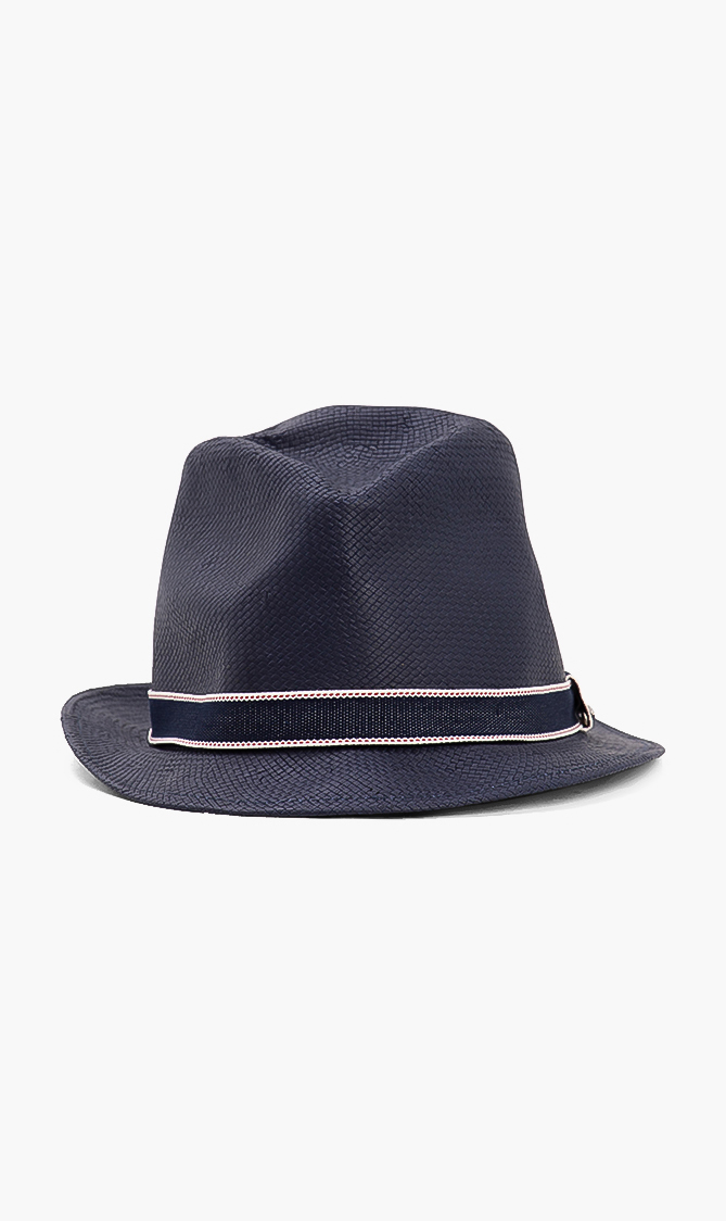 

Woven Fedora Hat, Blue