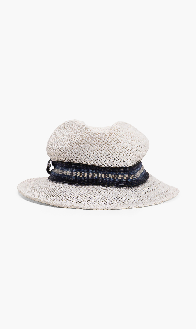 

Woven Fedora Hat, White