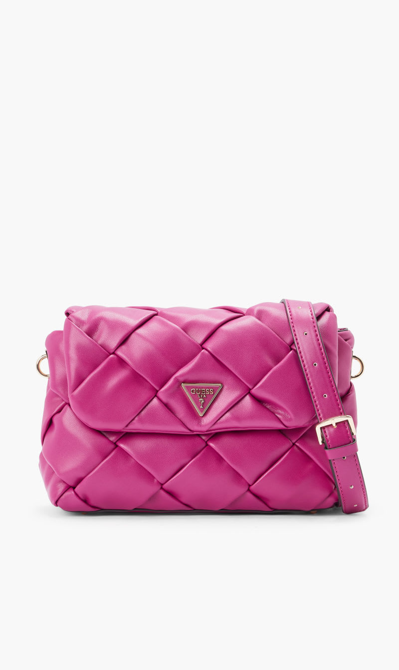 

Guess Pink Zaina Flap Shoulder Bag for Women | The Deal Outlet