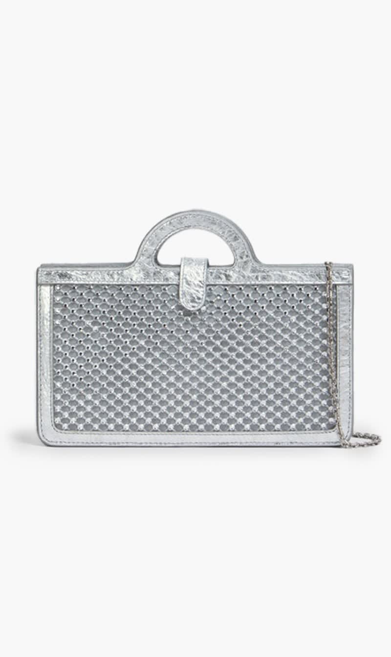 

Marni Silver Silver Rhinestone Tropicalia Long Wallet With Chain Strap for Women | The Deal Outlet