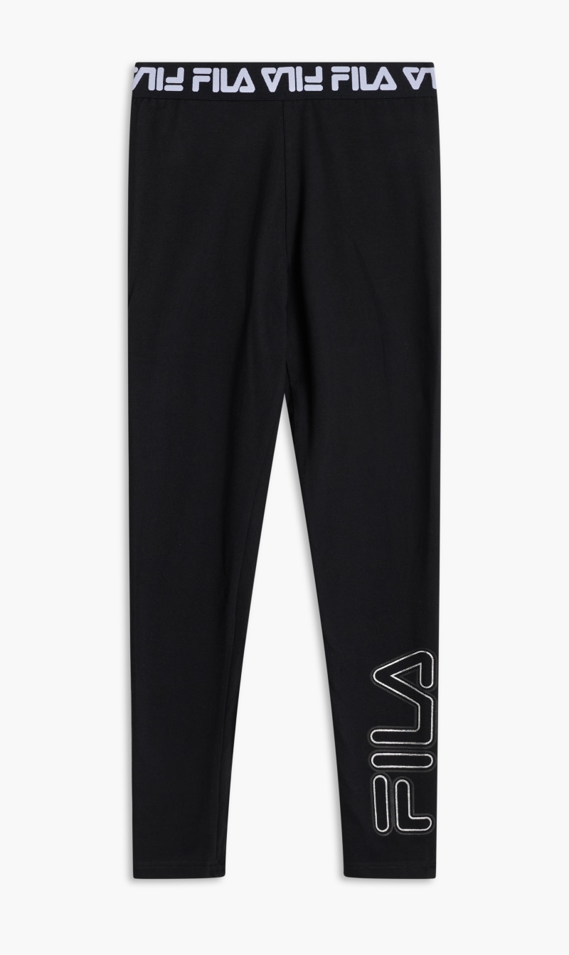 

Fila Black Legging With Elastic Logo Tape Waist for Women | The Deal Outlet