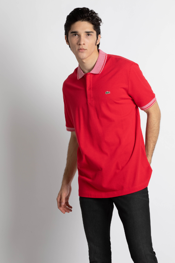 

LACOSTE Contrast Chevron Tipped Regular Fit Polo