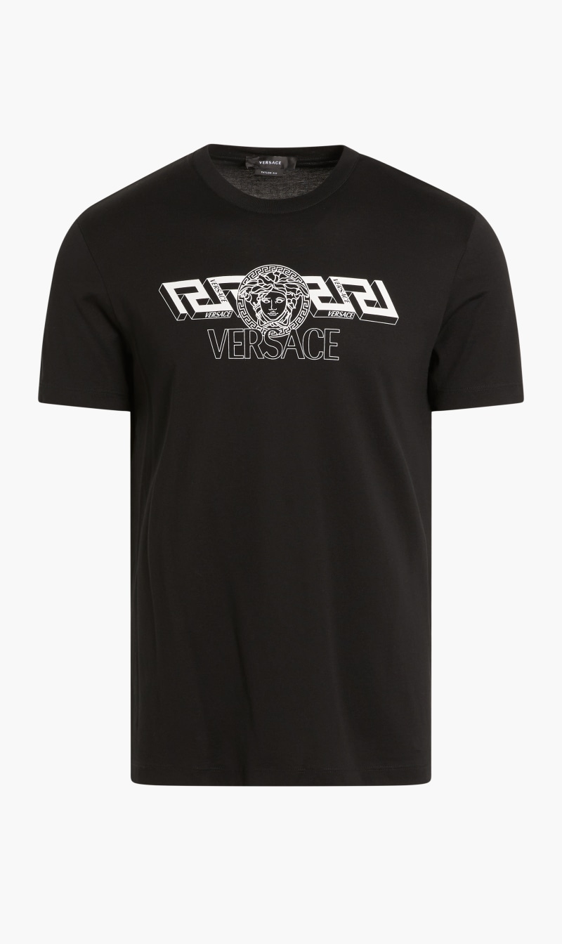 

T-shirt Tessuto Jersey Cotone Con Ricamo Medusa A Tre Fili, White