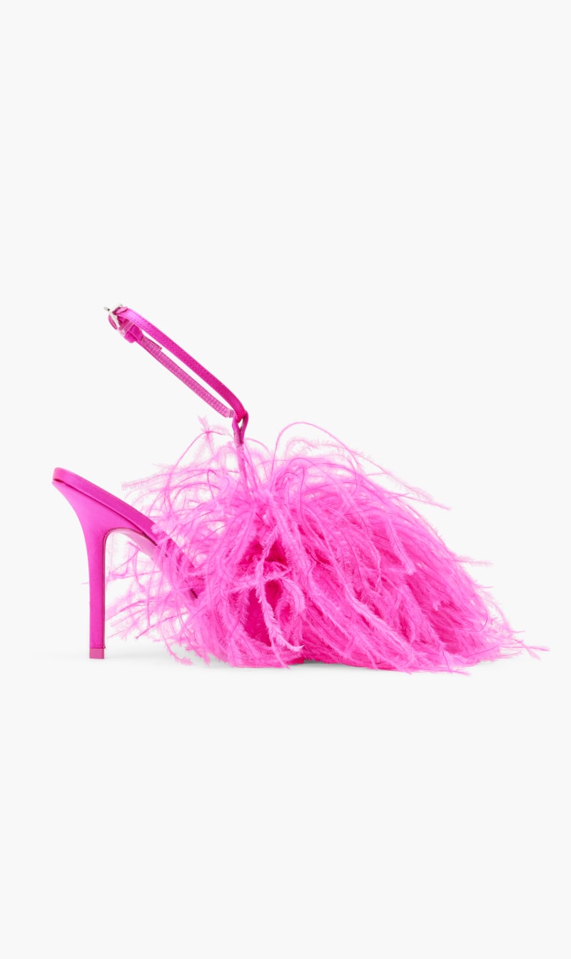 

Attico Pink Sienna Feathers Sandal 105mm for Women | The Deal Outlet