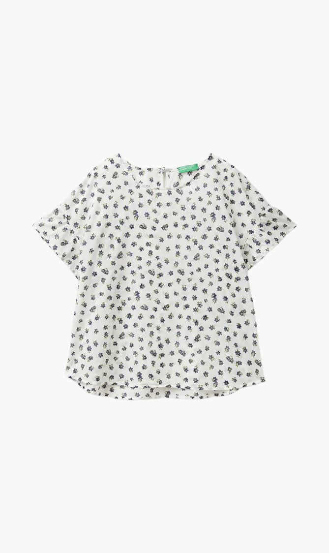 Purple United Colors Of Benetton White Patterned Blouse for Women