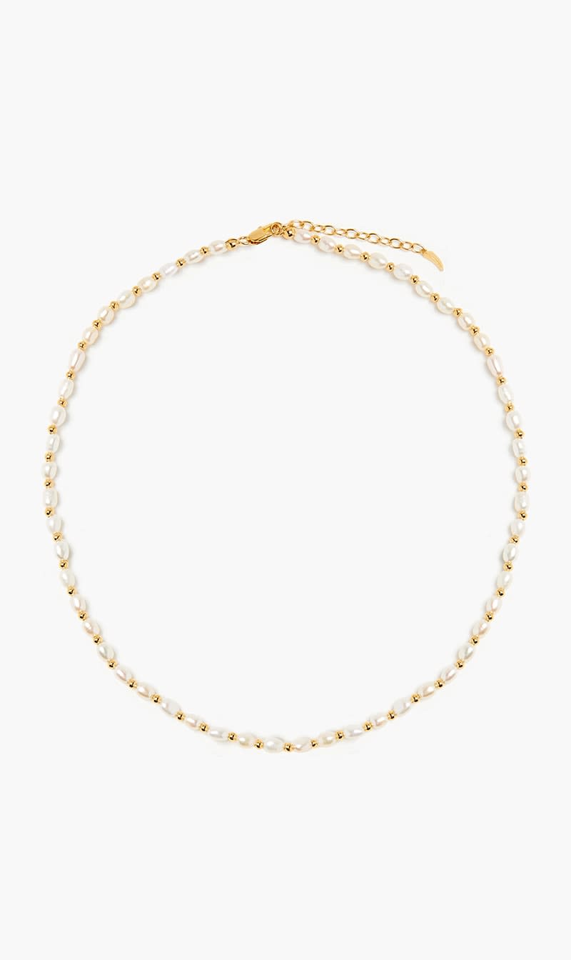 

Missoma Gold Seed Pearl Beaded Choker for Women | The Deal Outlet