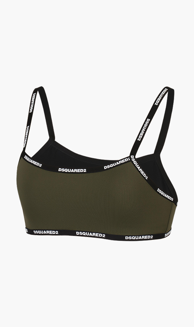 

Dsquared2 Logo Tape Trim Bandeau Bikini Top