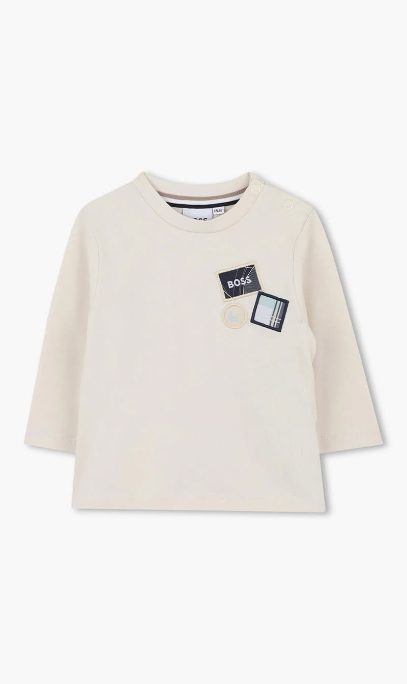 

Boss Beige Long Sleeve T Shirt for Boys | The Deal Outlet