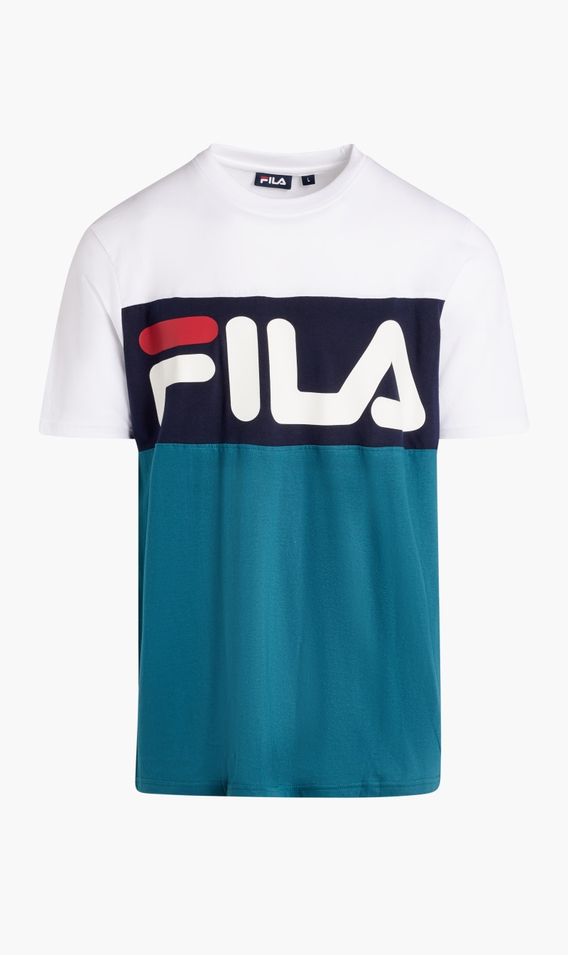 

Fila White Anwar Ss Cut & Sew Tee Flat Matte Print for Men | The Deal Outlet