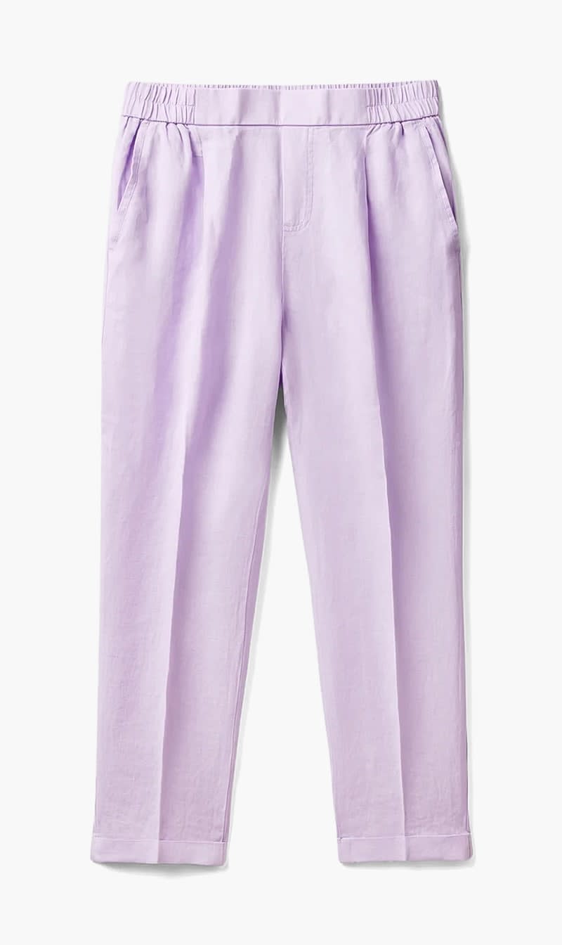 Purple United Colors Of Benetton Pink Linen Trousers for Women