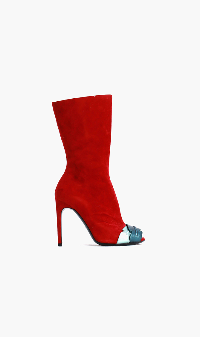 

Pollini Suede Peep-toe Boots