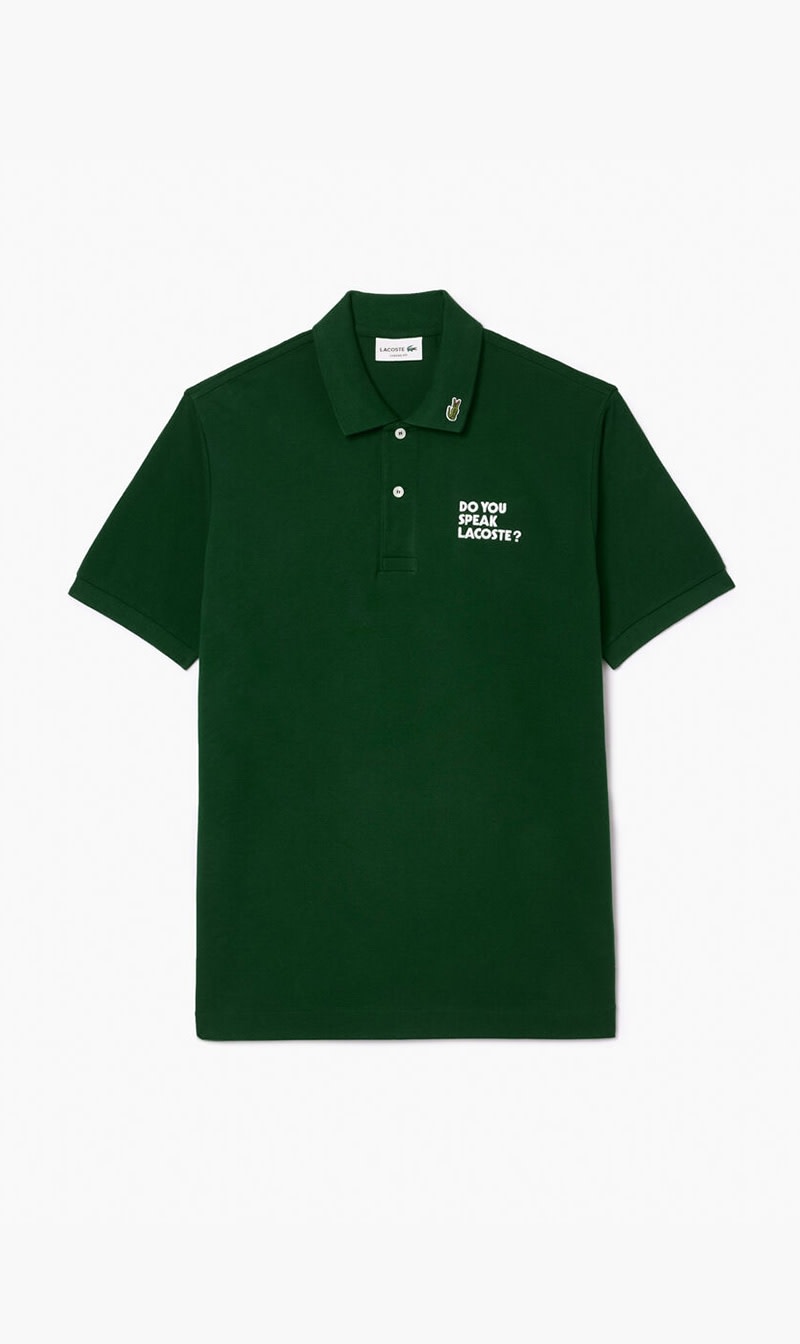 

Lacoste Green Short Sleeved Ribbed Collar Shirt for Men | The Deal Outlet
