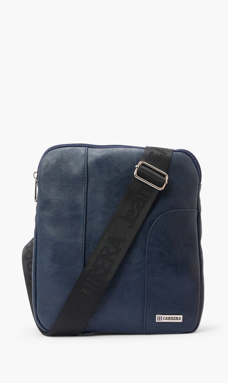 

Zipper Leather Crossbody Bag, Blue