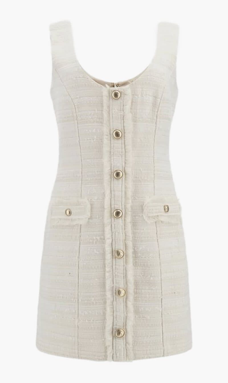 

Guess White Tosca Tweed Dress for Women | The Deal Outlet