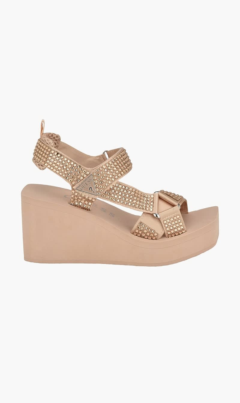 

Guess Brown Dawsin Platform Sandals for Women | The Deal Outlet