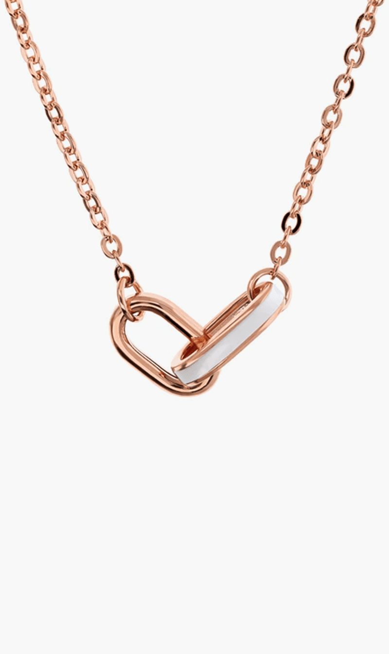 

Bronzallure Gold Enamelled Oval Link Pendant for Women | The Deal Outlet