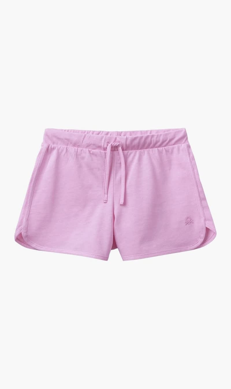 Purple United Colors Of Benetton Black Jersey Shorts for Girls