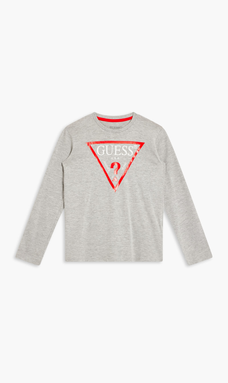 

Guess Grey Logo Long Sleeves Tshirt | The Deal Outlet