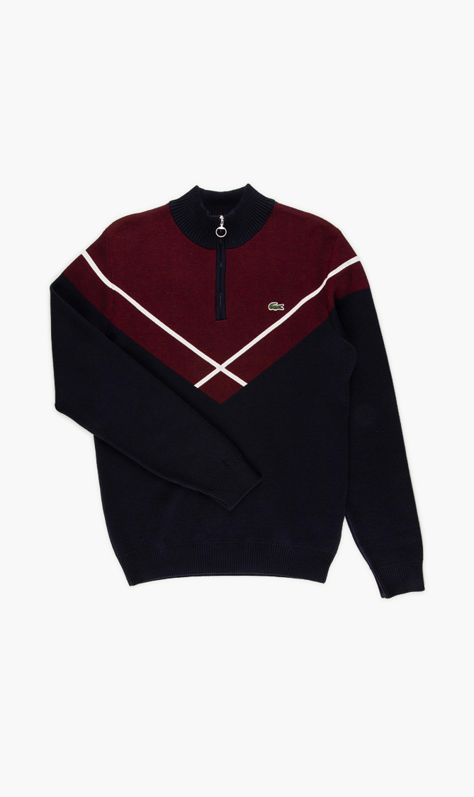 

LACOSTE Colorblock Half Zip Sweater