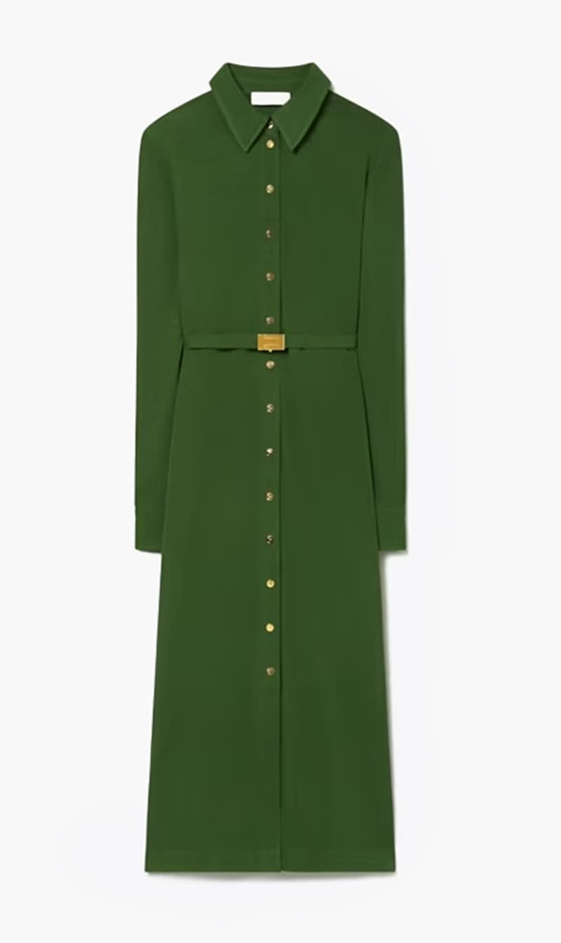 

Tory Burch Green Jersey Shirtdress for Women | The Deal Outlet