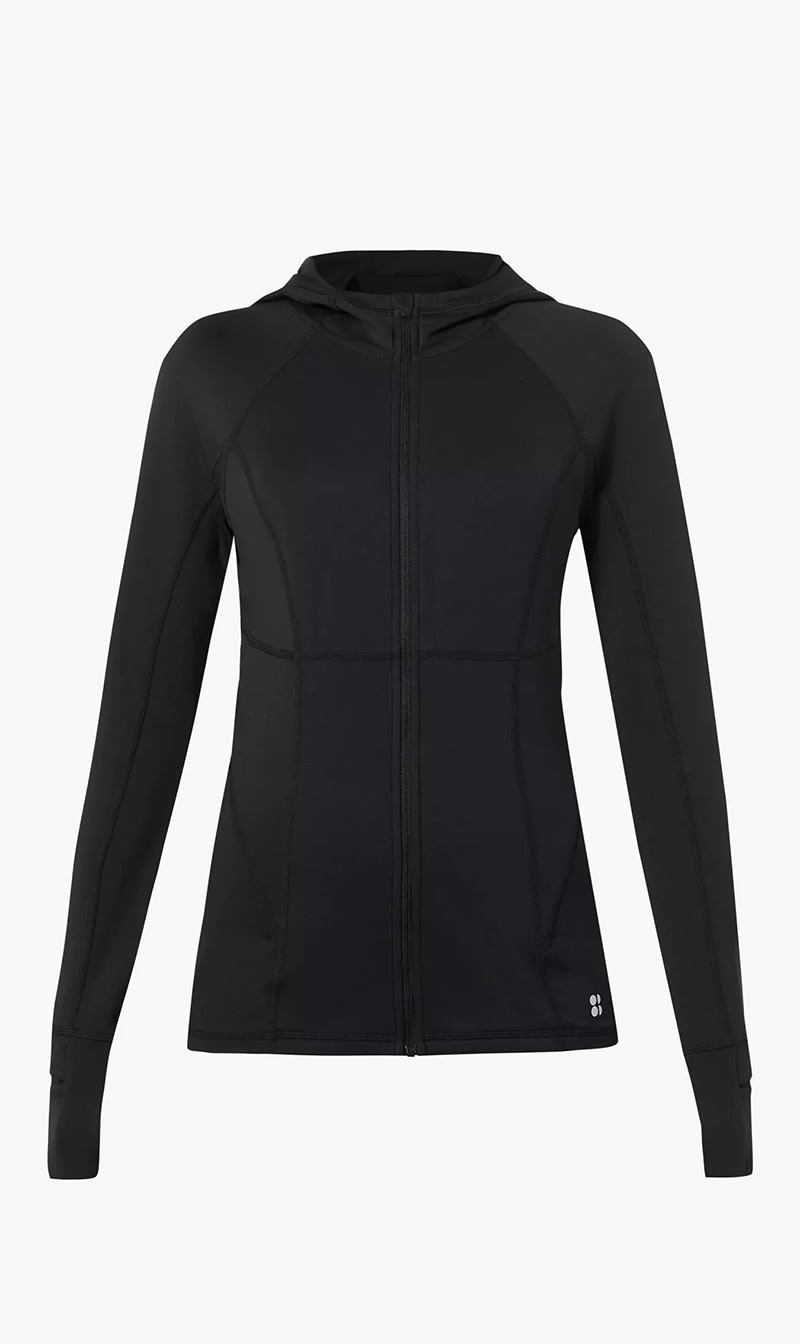 

Sweaty Betty Black Pro Run Zip Up for Women | The Deal Outlet