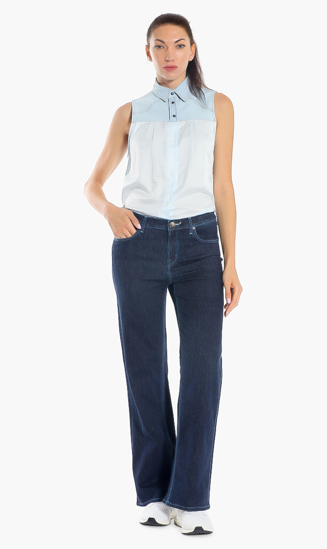 

Tania Wide Leg Tailored Jeans, Blue