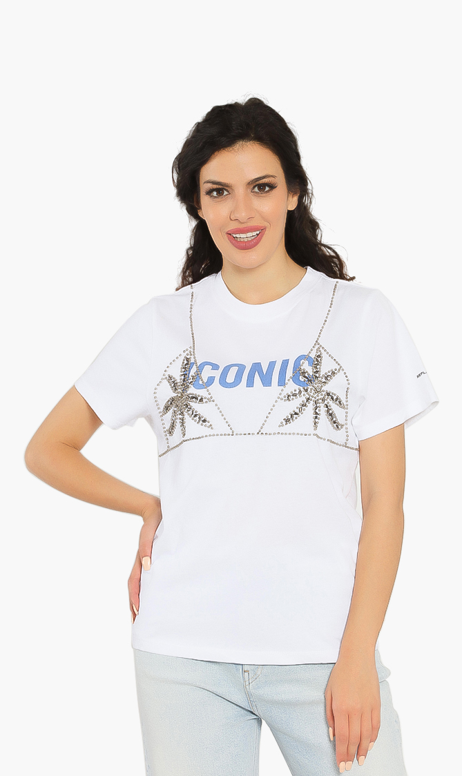 

REPLAY Studded Iconic Print T-shirt