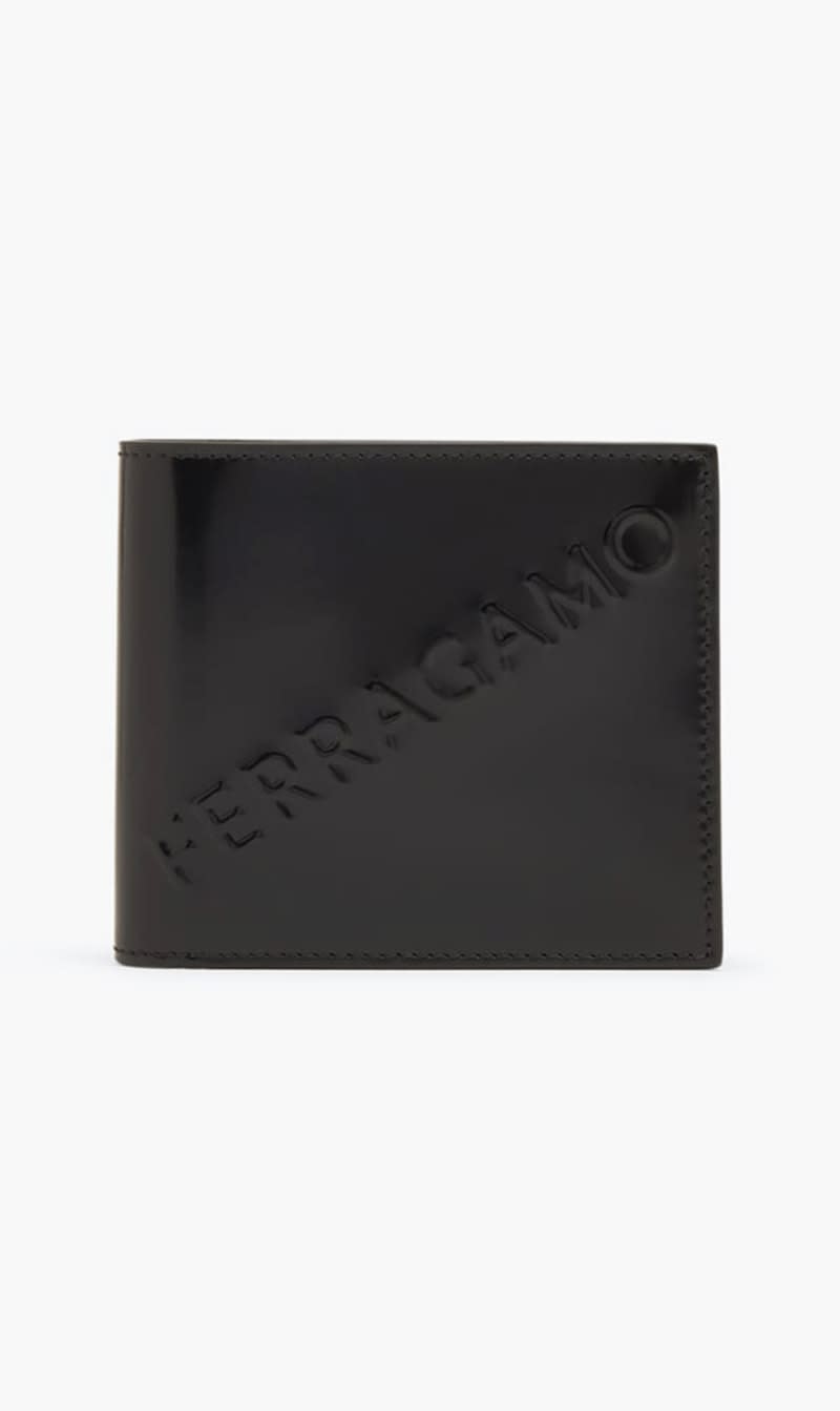 

Salvatore Ferragamo Black Embossed Logo Wallet for Men | The Deal Outlet