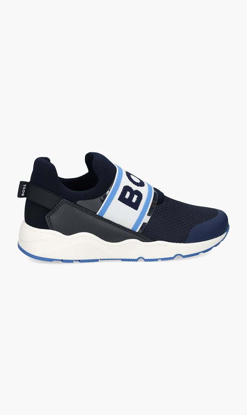 Blue Boss Black Logo Sneakers for Boys