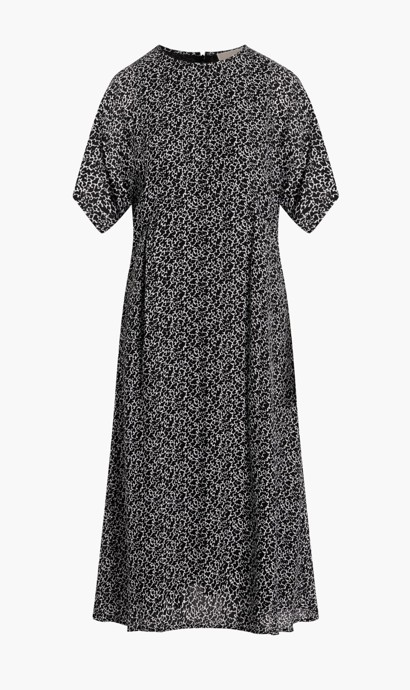 

Michael Kors Black Abstract Print Midi Dress for Women | The Deal Outlet
