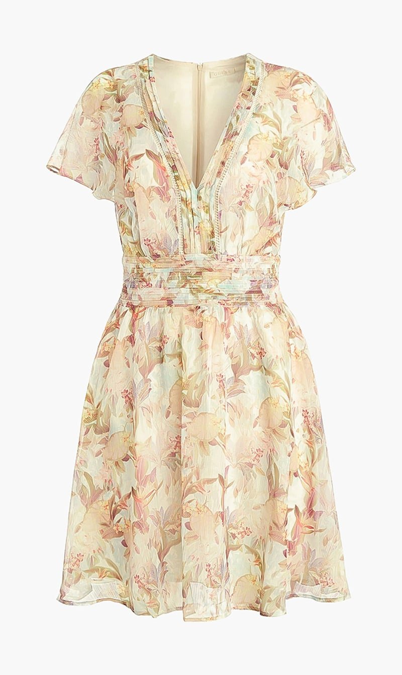 

Dahlia Printed Chiffon Dress, Multi-color