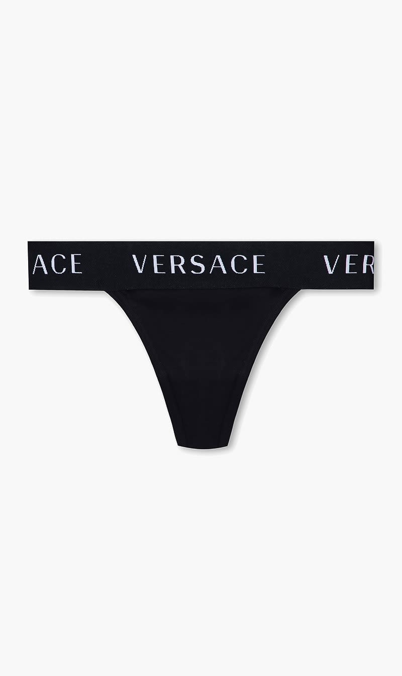 

Versace Black Logo Thong for Women | The Deal Outlet
