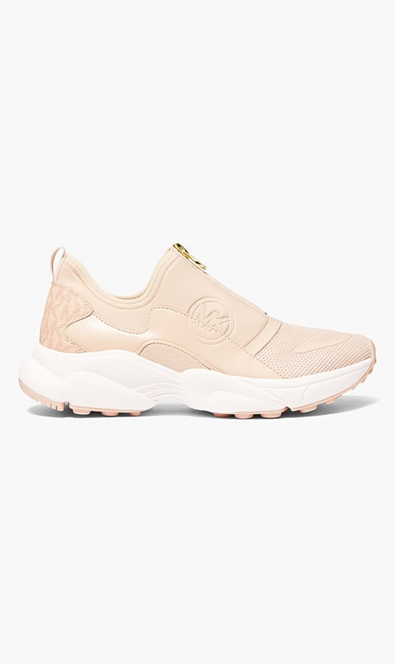 

Michael Kors Pink Sami Scuba And Mesh Zip Up Trainer for Women | The Deal Outlet
