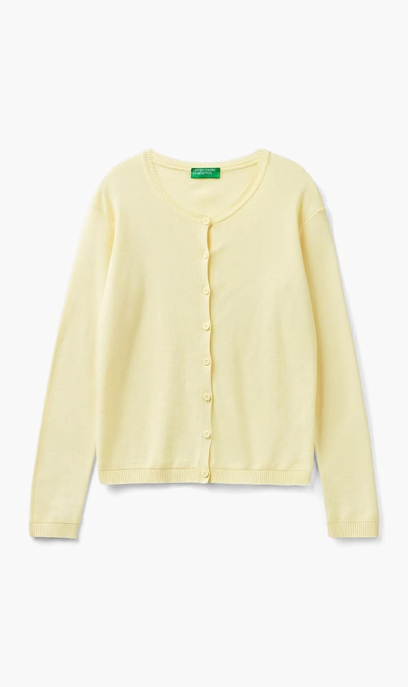 Yellow United Colors Of Benetton Purple Jersey Cardigan Sweater for Women