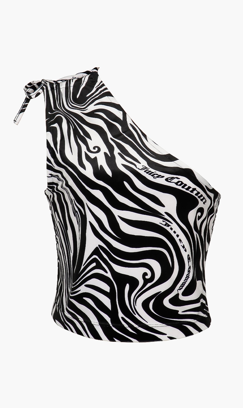 

Juicy Couture White Printed One Shoulder Top for Women | The Deal Outlet