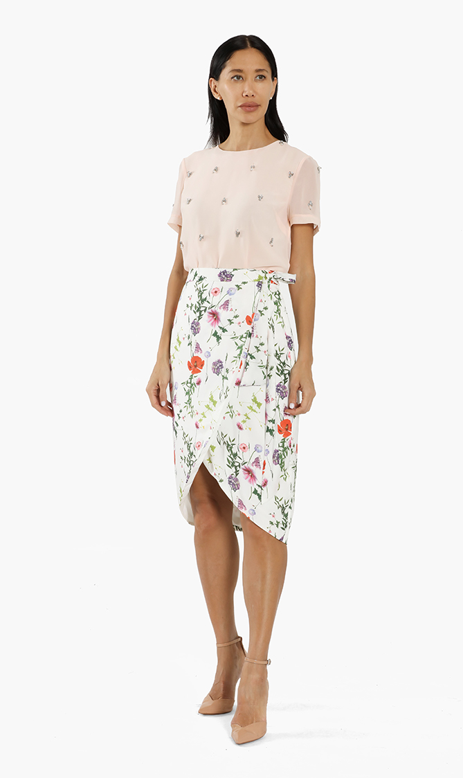 

Ted Baker Camiila Hedgerow Wrap Midi Skirt