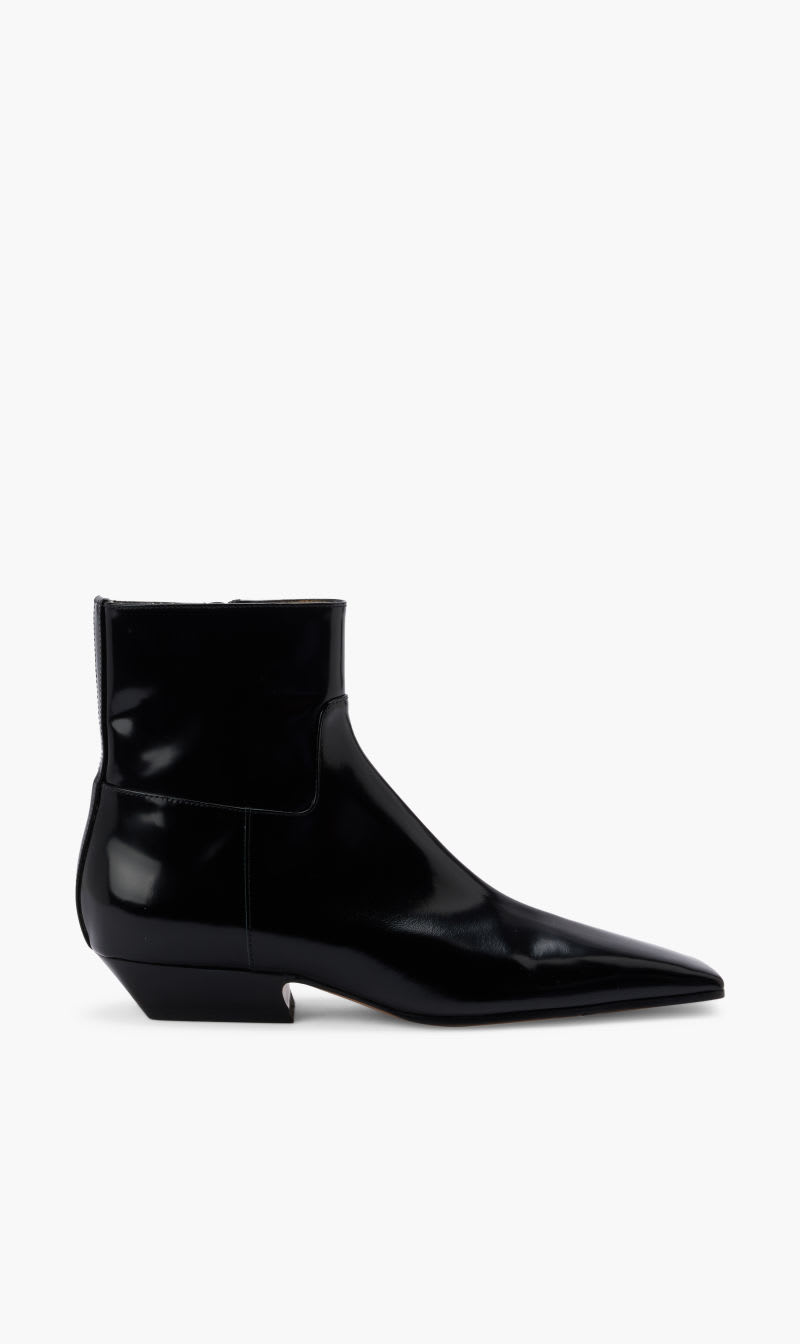 

Khaite Black Marfa Classic Flat Ankle Boot for Women | The Deal Outlet