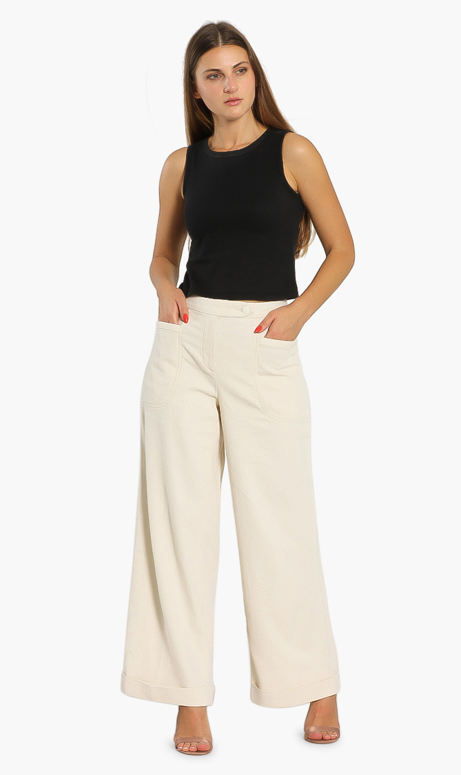 

Perla Flared Pants, Beige