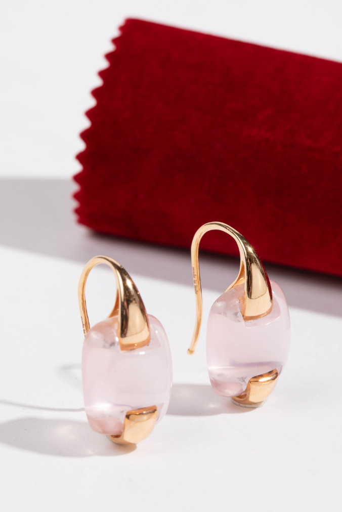 

Varino Center Stone Hook Earrings, Gold