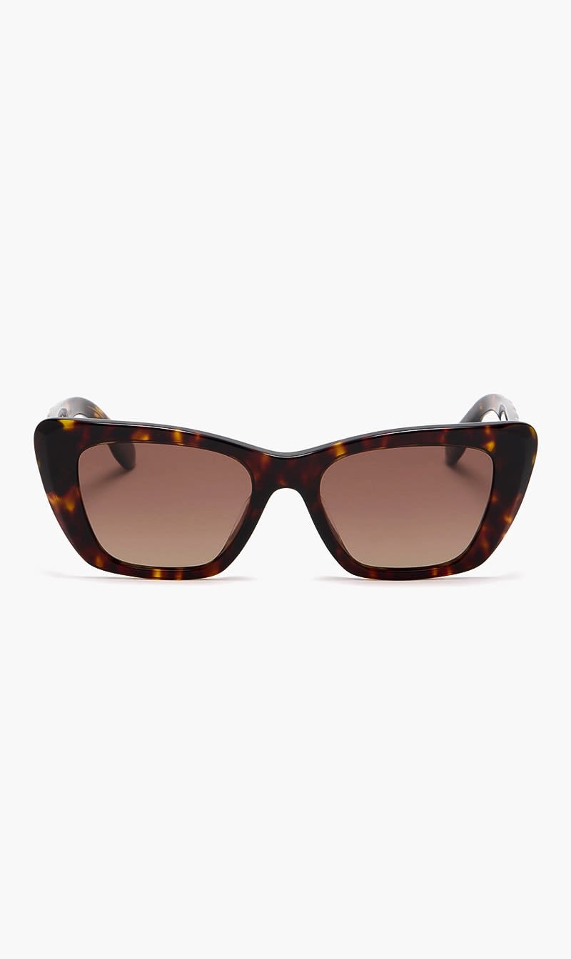 Tory Burch Brown Kira Quilted Cat Eye Sunglasses for Women
