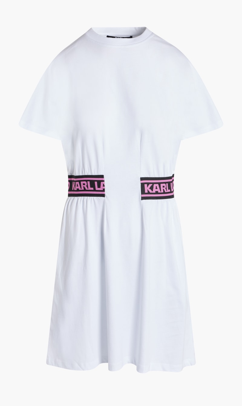 

Karl Lagerfeld White Jersey Dress W/logo Waist for Kids | The Deal Outlet