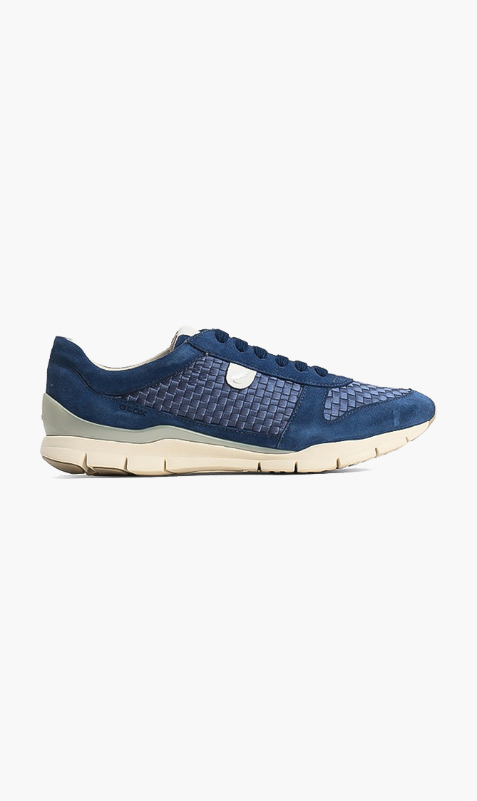 

Geox Sukie Woven Leather Sneakers