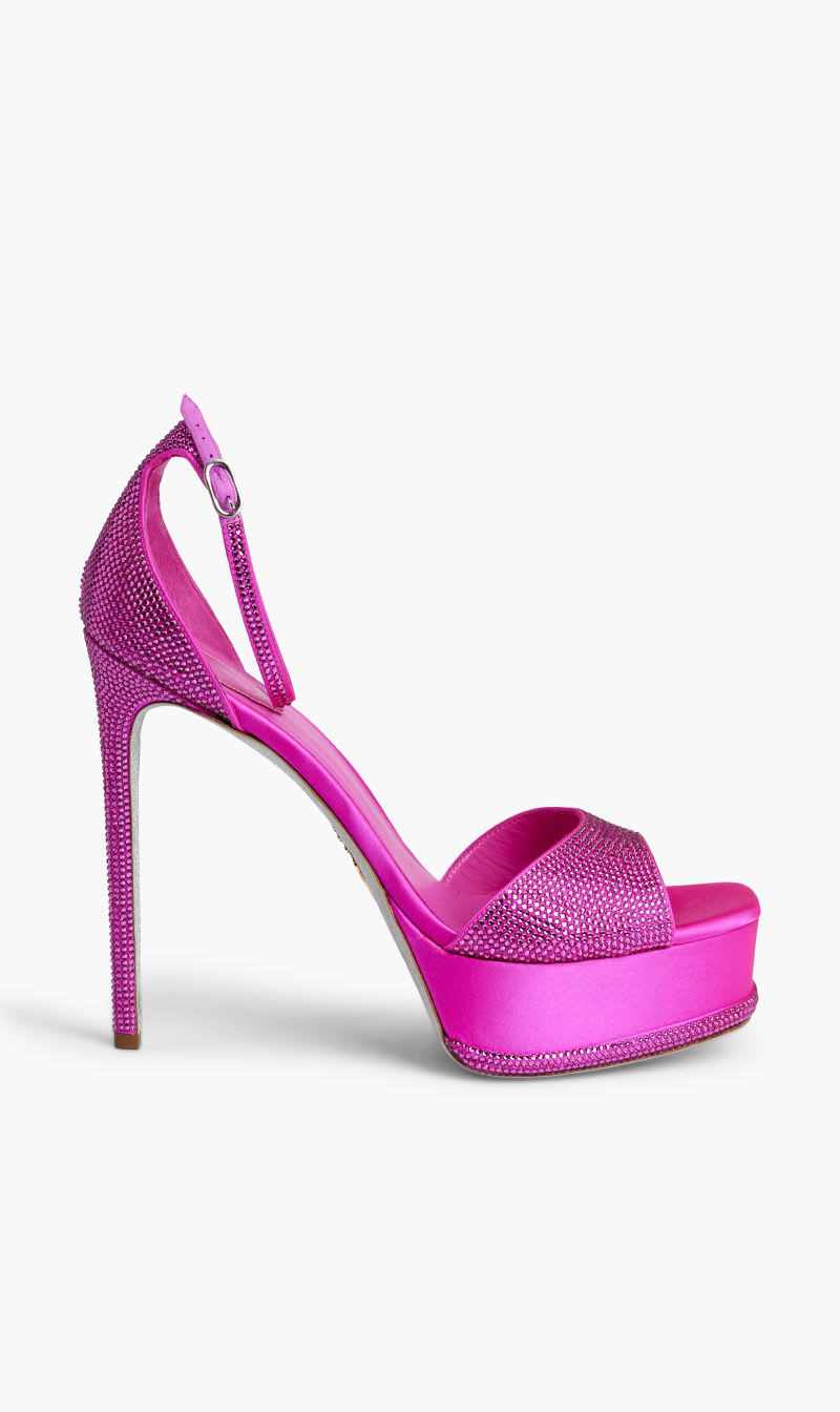 

Rene Caovilla Pink Fuxia Satinfuxia Strass for Women | The Deal Outlet