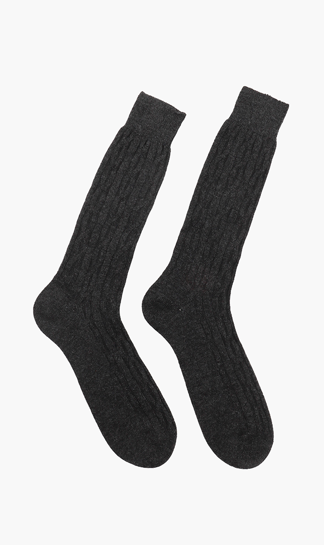

Cashmere Ribbed High Socks