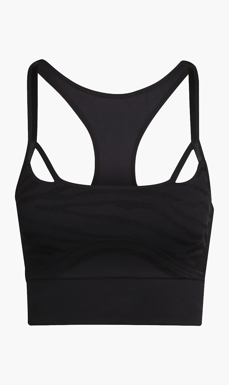 

Adidas Black Adidas By Stella Mccartney Seamless Yoga Light Support Bra for Women | The Deal Outlet