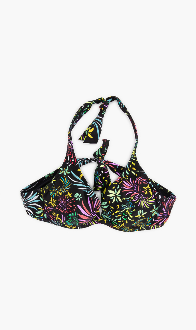 

Evening Birds Halter Bikini Top, Multi-color