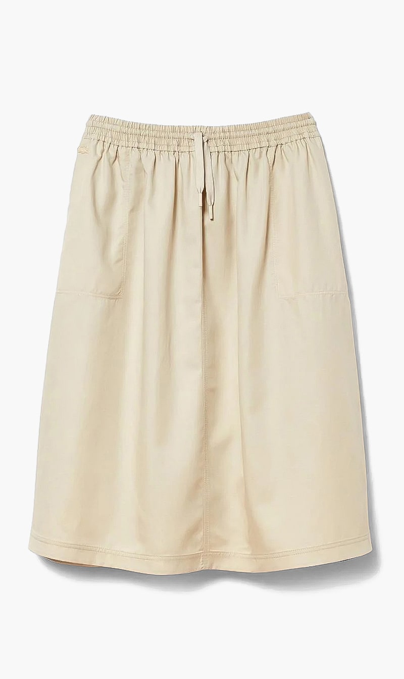 

Solid Elastic Skirt, Beige