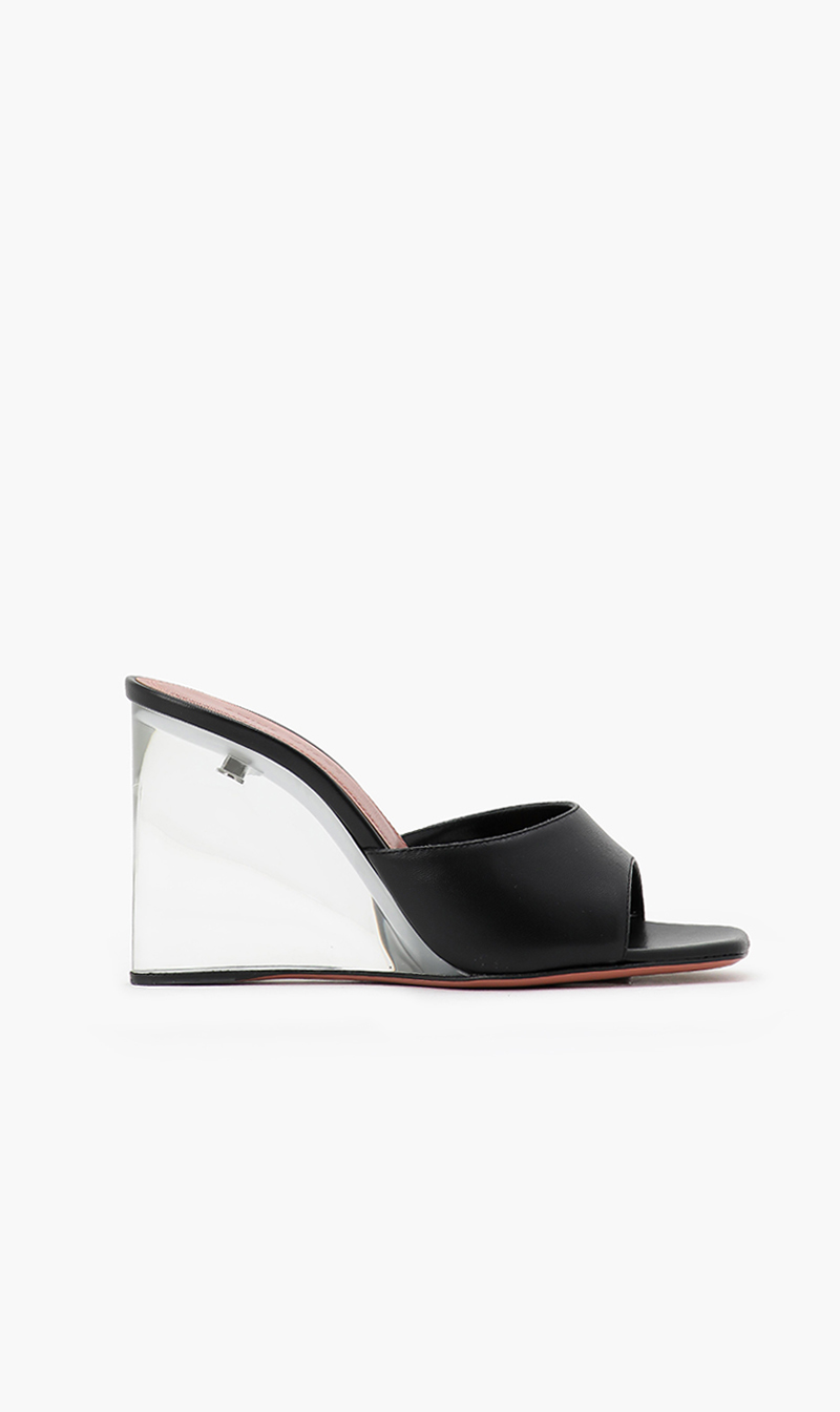 

Amina Muaddi Lupita Glass Wedge Sandals